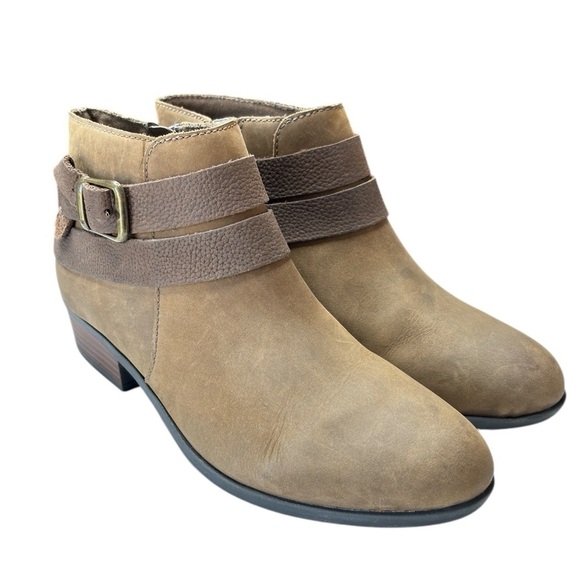 Clarks Collection Leather Side Zip Brown Ankle Booties Boots Womens Size 6 NWOB - Picture 7 of 9